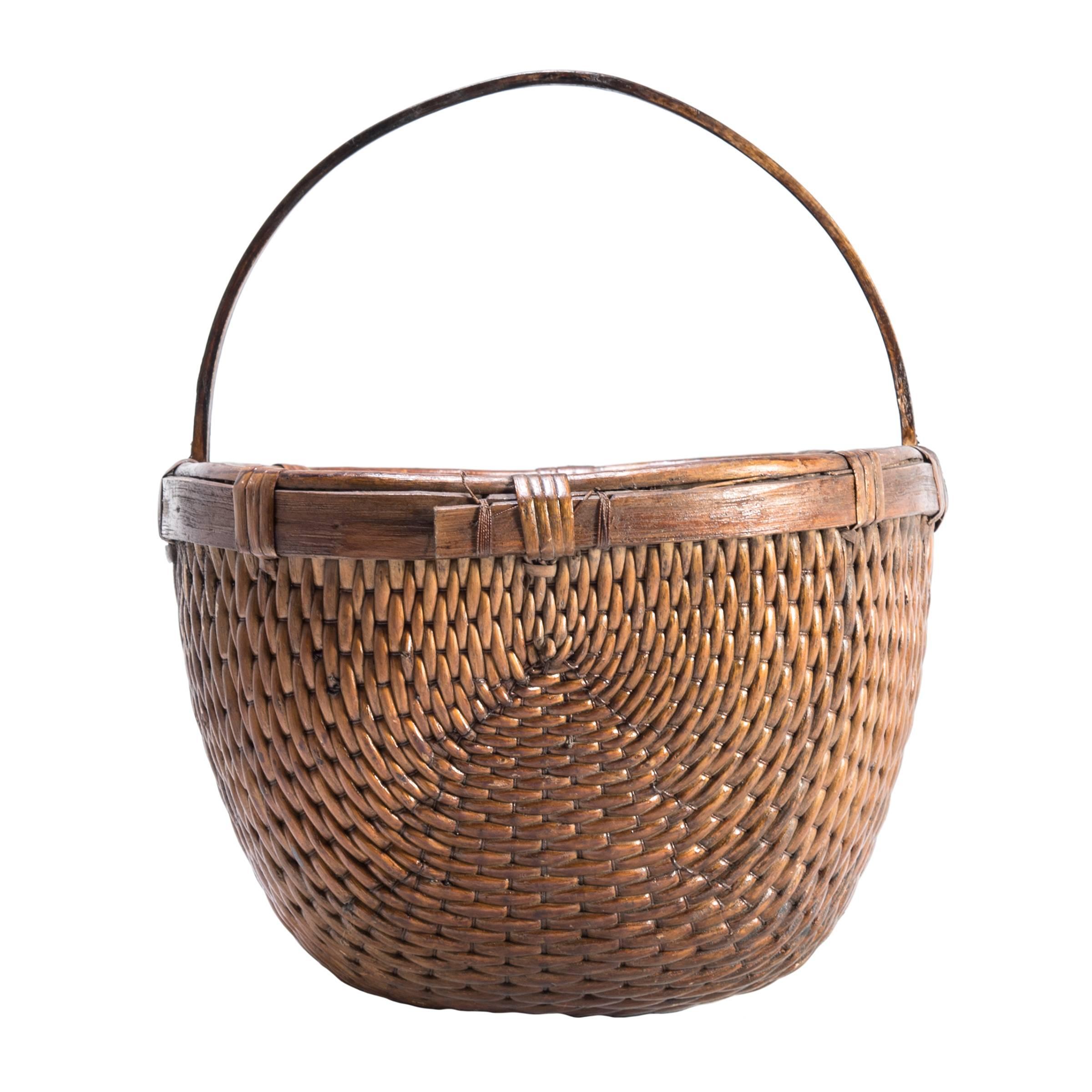 Chinese Willow Market Basket For Sale