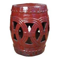 Chinese Cinnabar Glazed Garden Stool 9