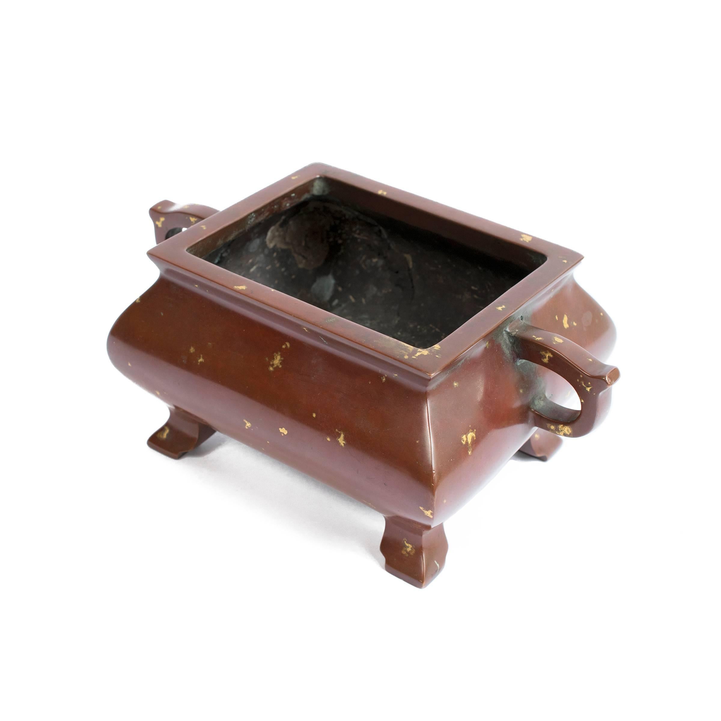 Splashed Censer Chinese Gold Splashed Bronze Censer at 1stDibs