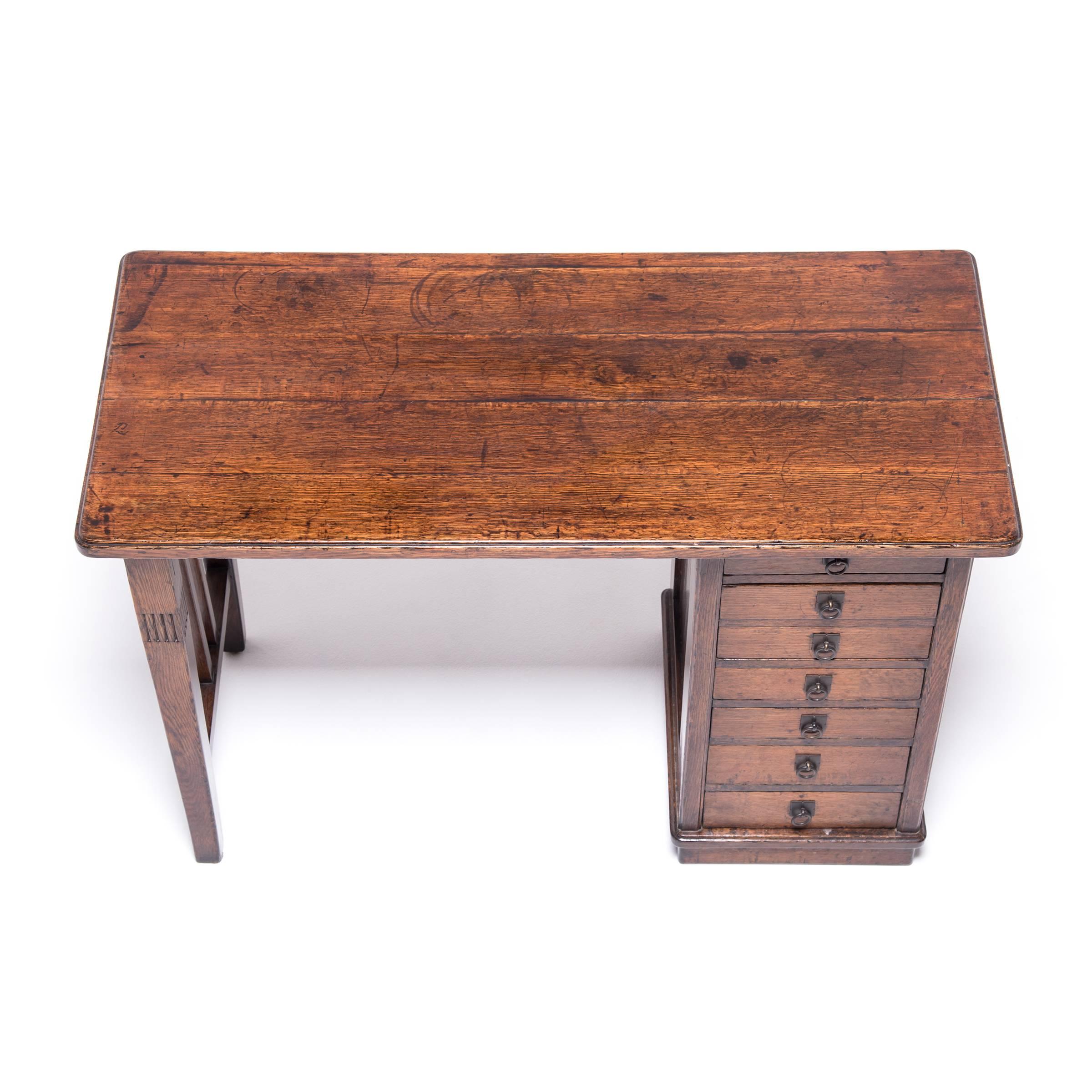 Qing Petite Chinese Seven-Drawer Desk, c. 1900 For Sale