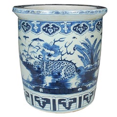 Chinese Blue and White Scroll Jar with Qilin 7
