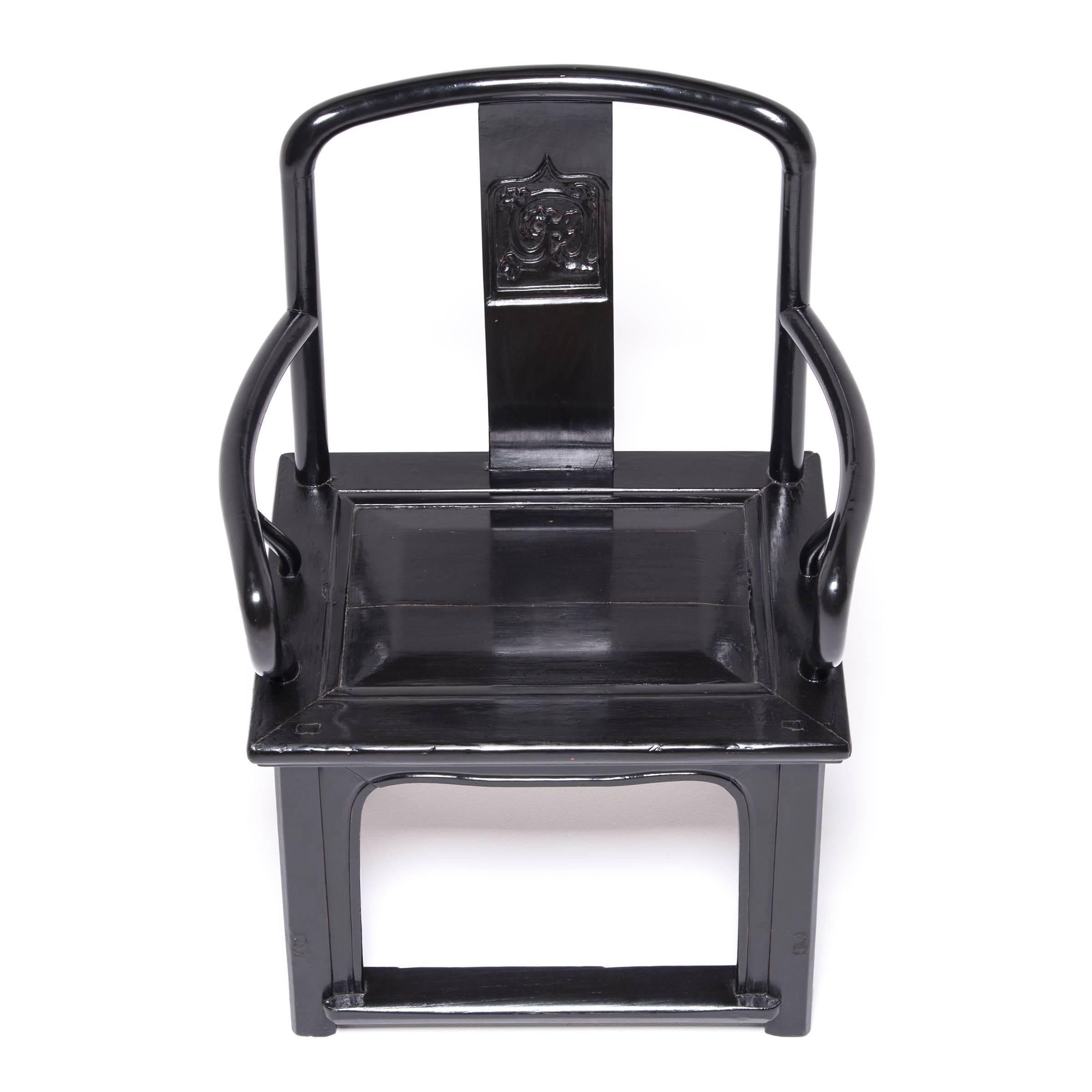 Lacquered Chinese Black Guanmaoyi Chair
