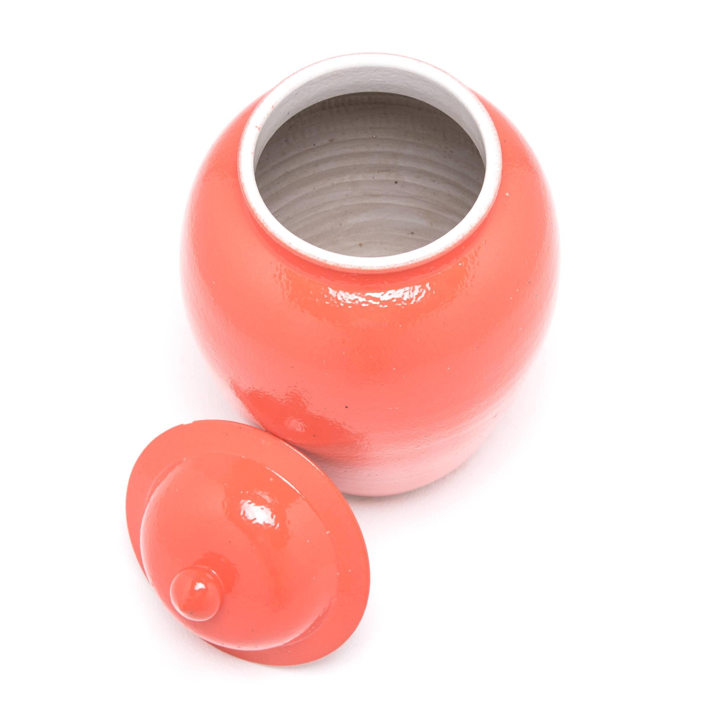 Ceramic Chinese Persimmon Baluster Jar