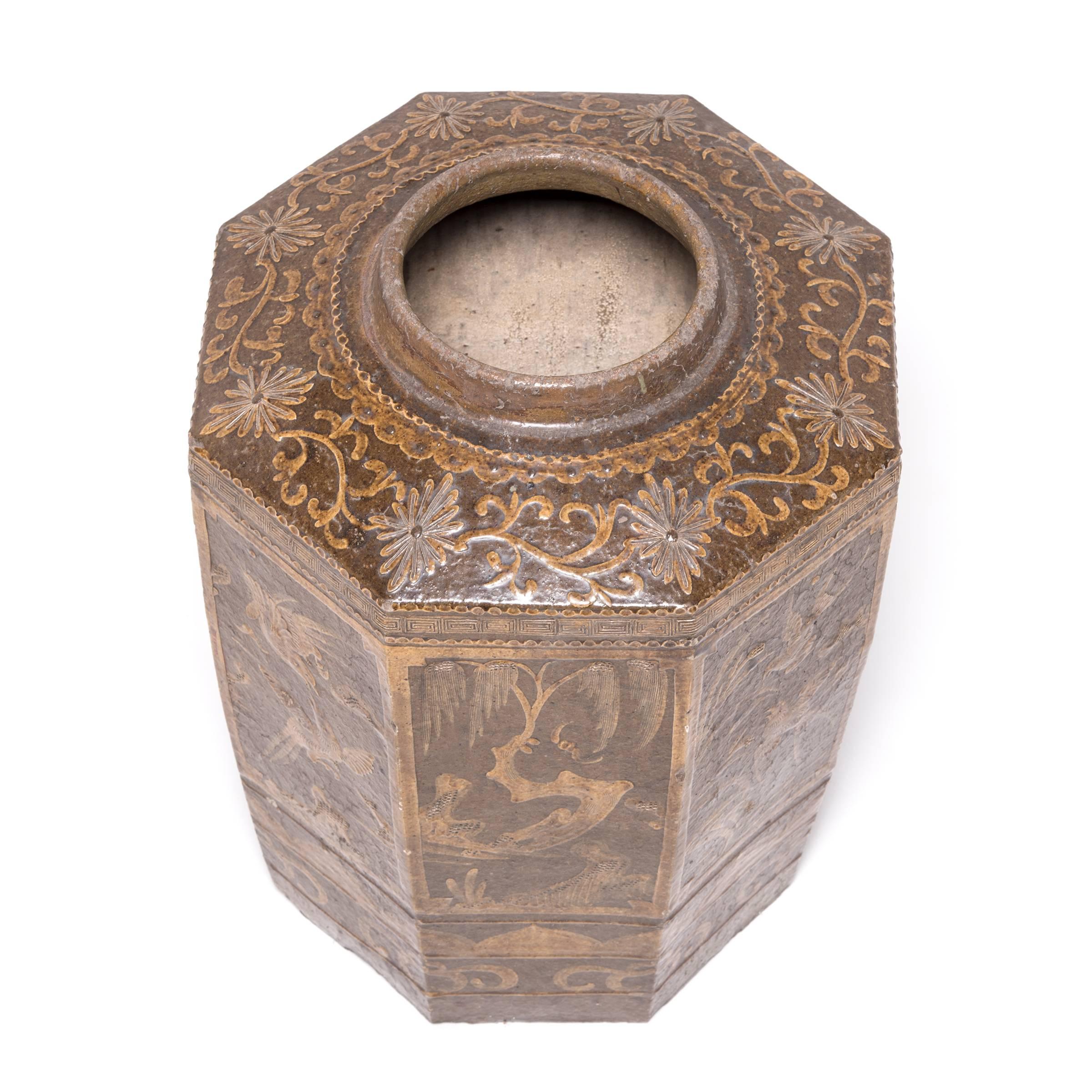 19th Century Chinese Glazed Pickling Pot, c. 1850 For Sale