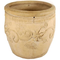 Monumental Chinese Floral Relief Urn 3