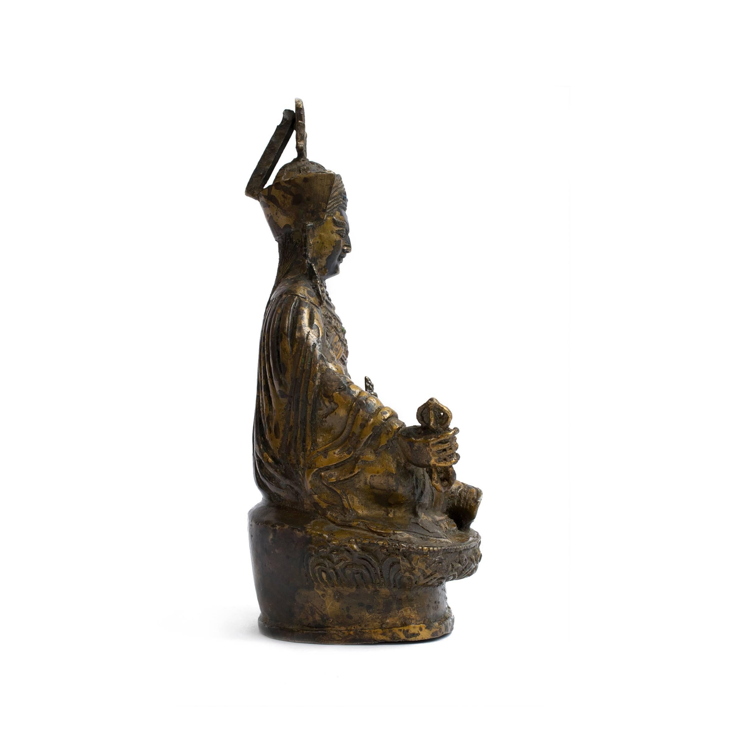 19th Century Tibetan Gilt Bronze Figure of Deity