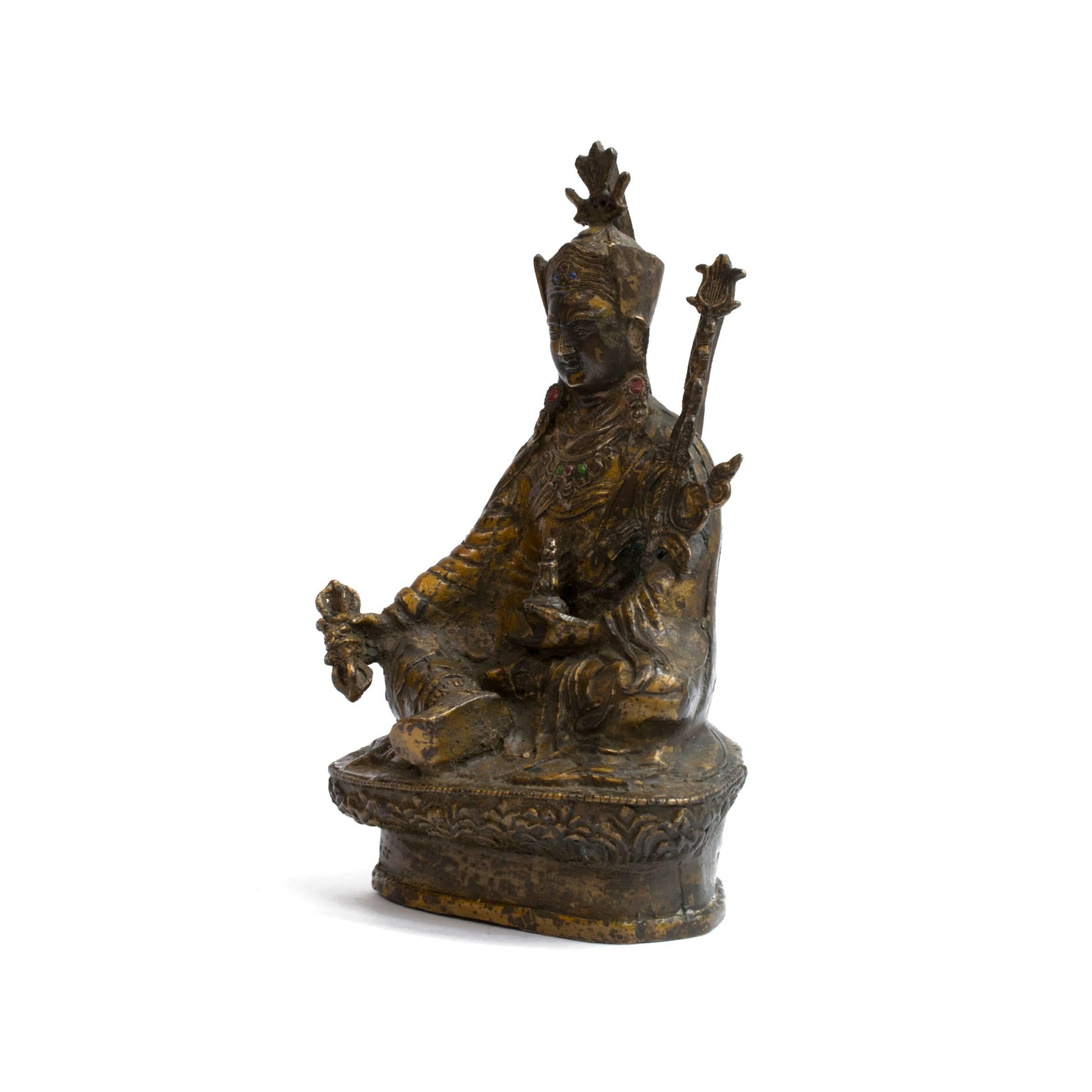 Tibetan Gilt Bronze Figure of Deity In Good Condition In Chicago, IL