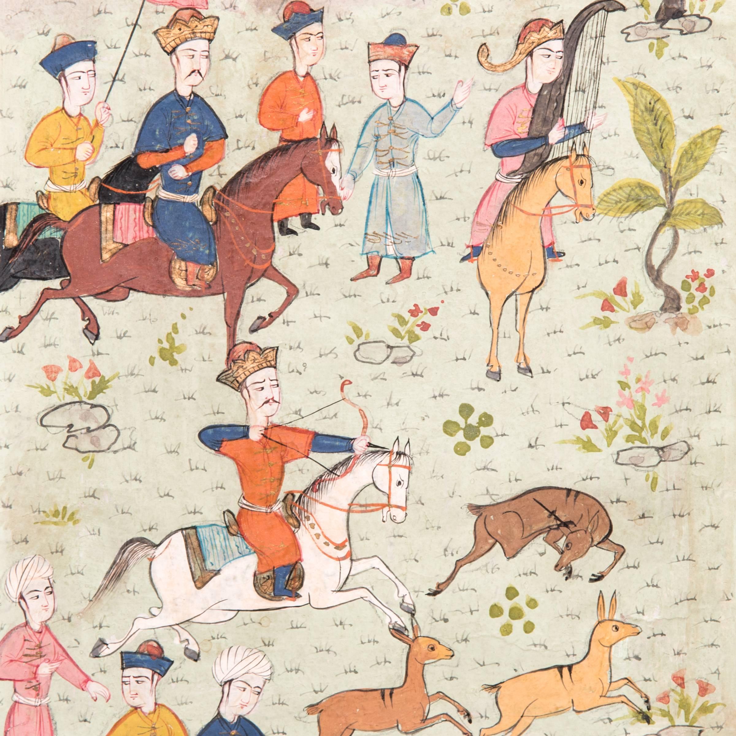 A private form of painting that emerged in Persia during the 13th century after the Mongol conquests, Persian miniatures were often kept in books or albums and served to illustrate the accompanying texts beautifully scripted in calligraphy. This