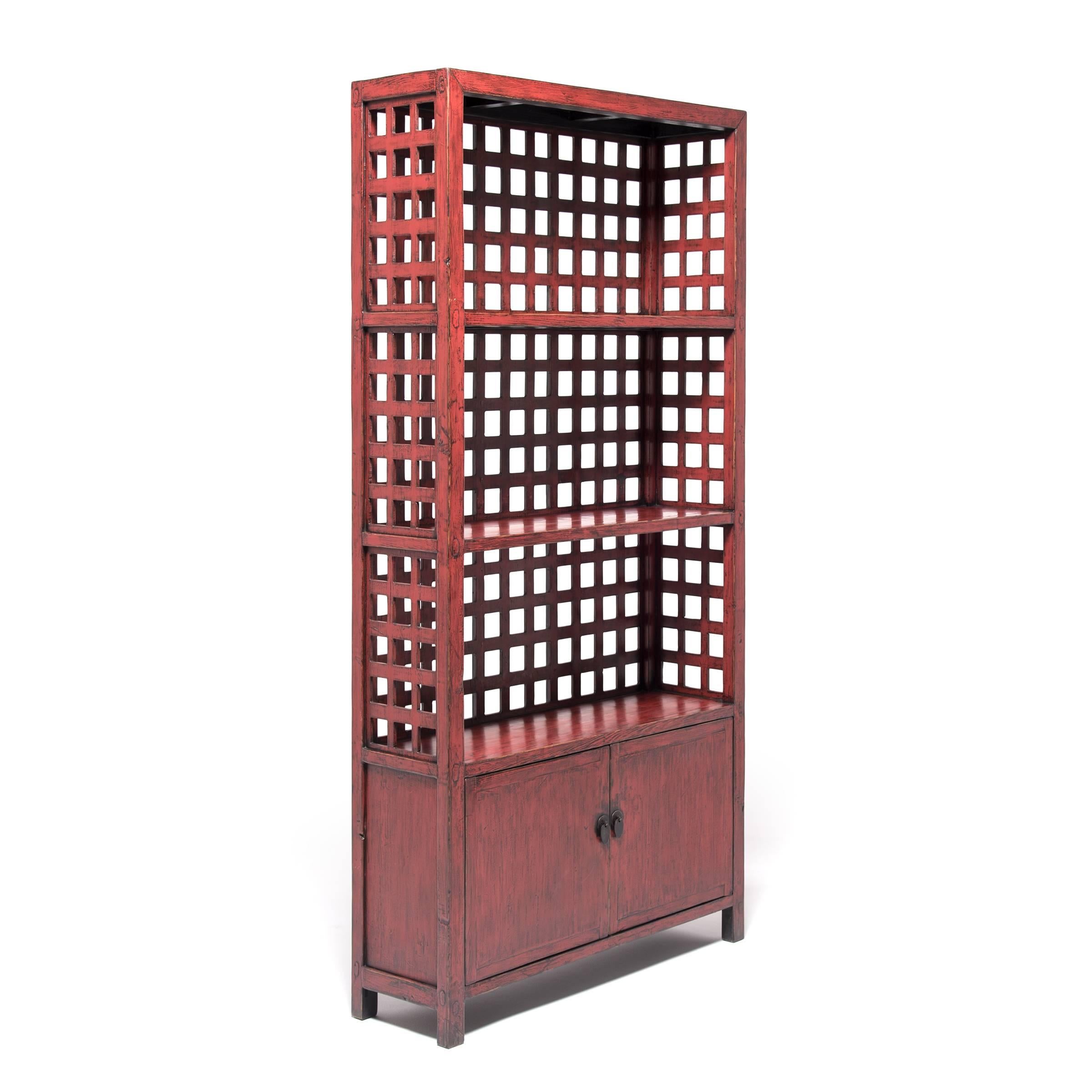 Qing Chinese Lattice Studio Shelf