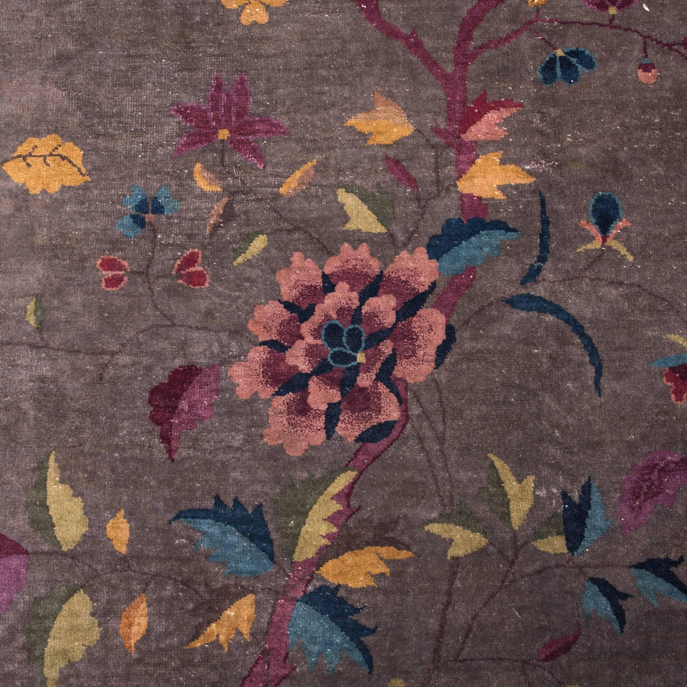 Mid-20th Century Chinese Handwoven Deco Carpet