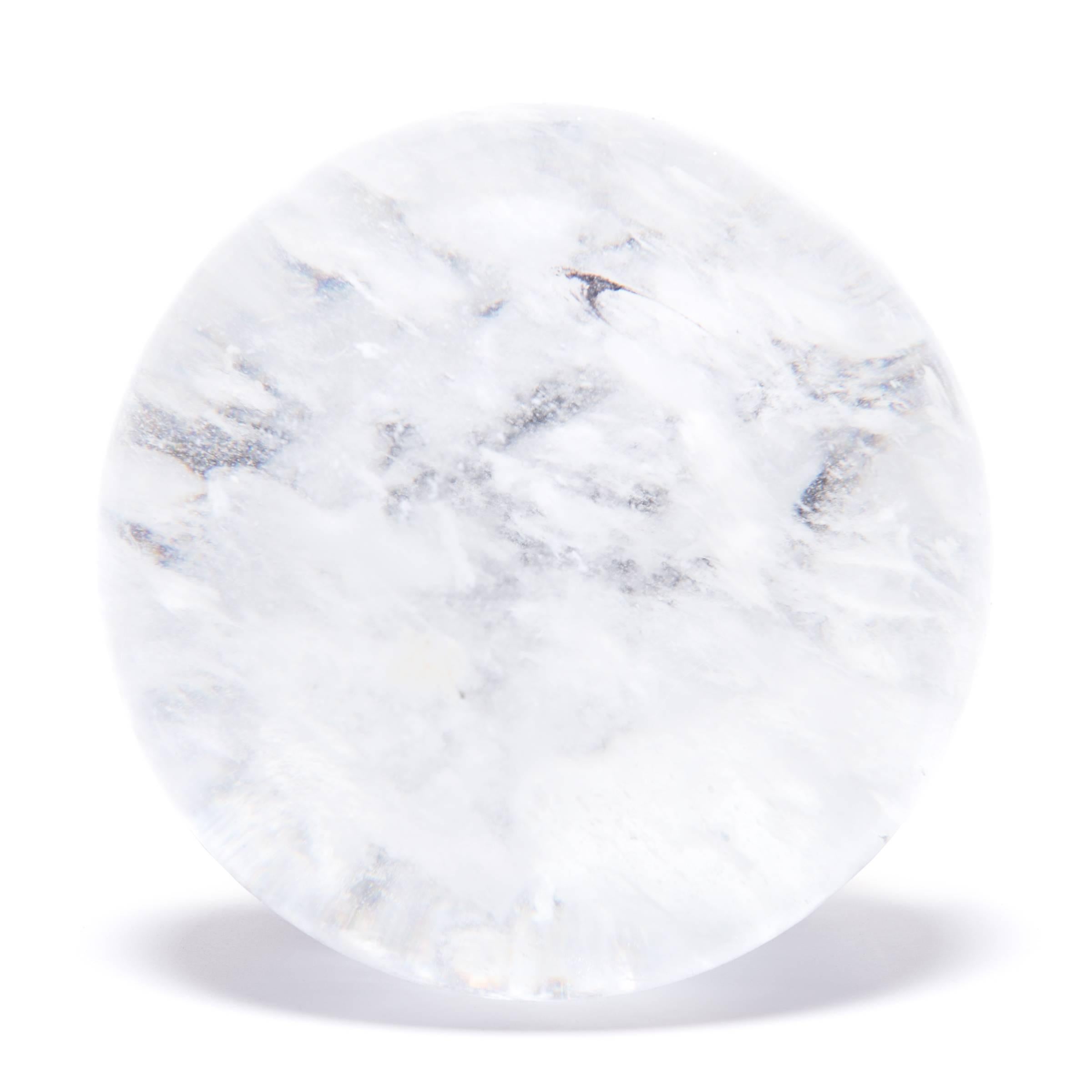 Gem lore is endless, and every culture has its own beliefs about specific stones tied to cultural history, geography, and spiritual practices. In China, some practitioners of feng shui value clear quartz, like this beautiful crystal ball, for its