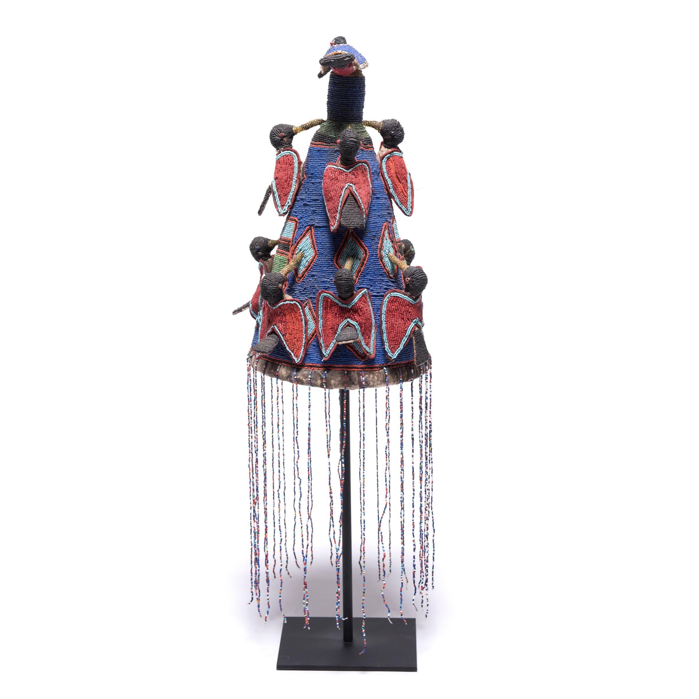 Nigerian Yoruba Royal Beaded Headdress