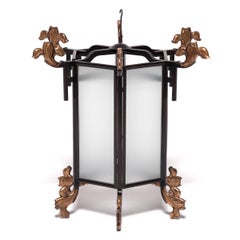 Chinese Lantern with Gilt Finials