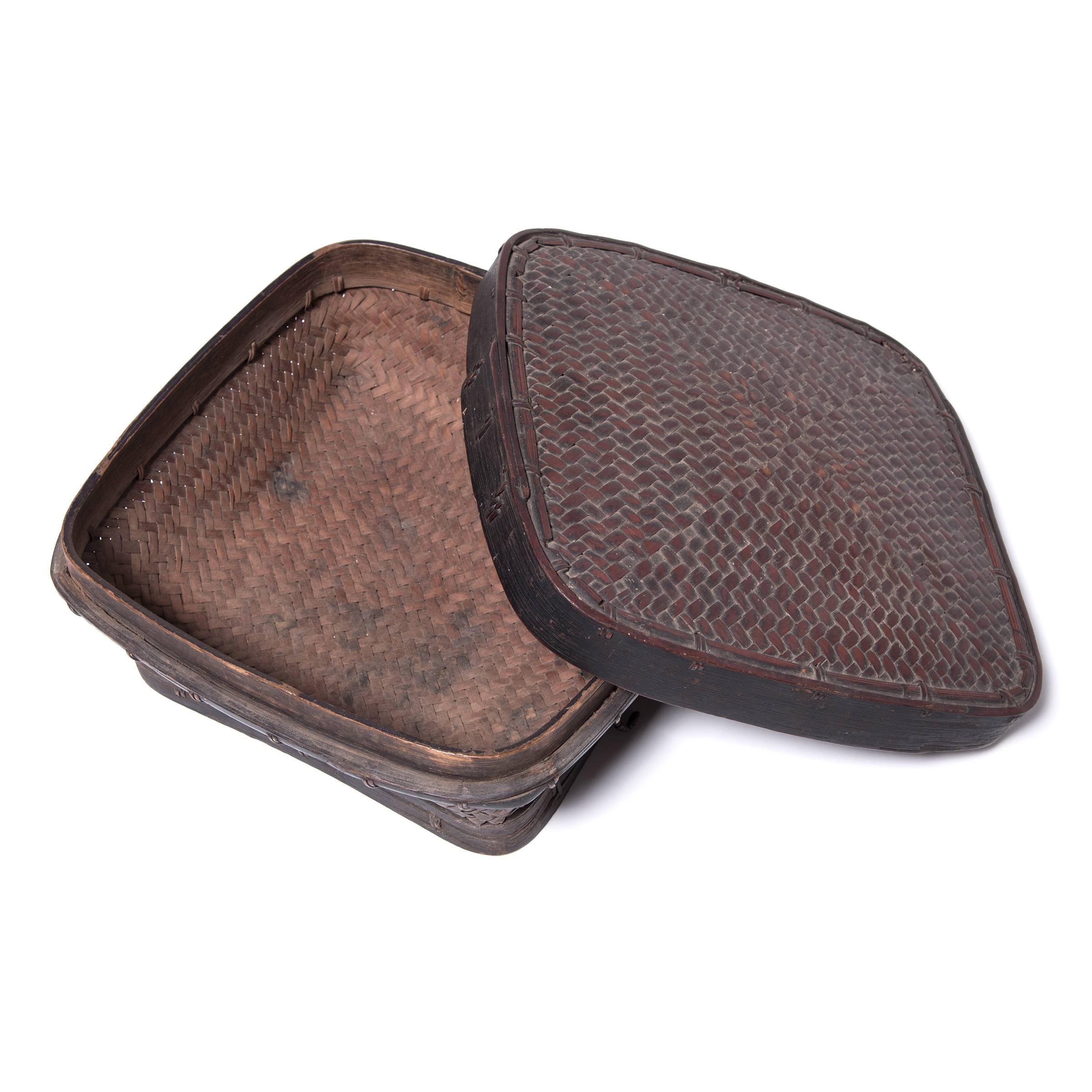 Bamboo Filipino Lidded Square Basket