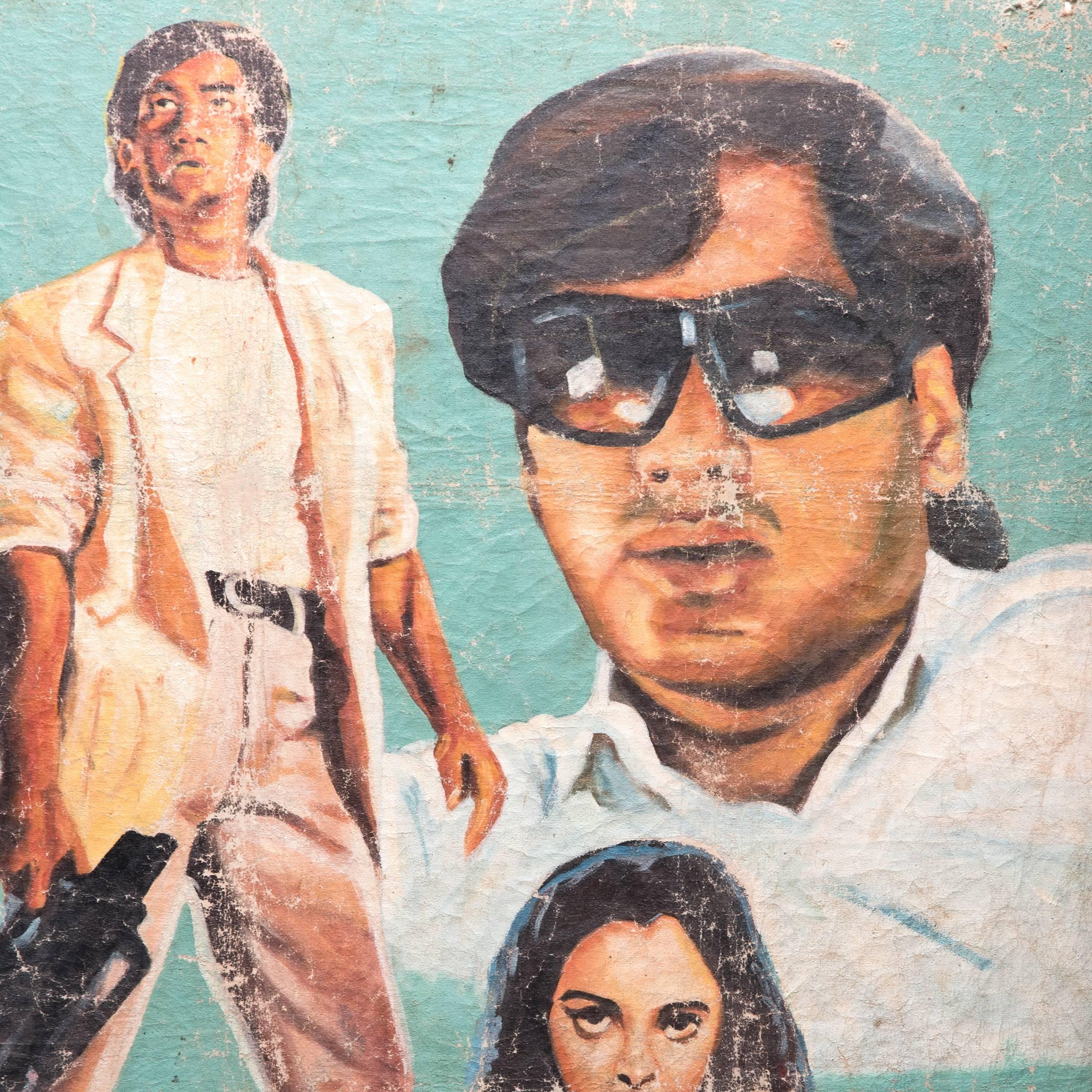 Vijaypath was a Bollywood action hit in 1994. It's critically acclaimed soundtrack topped charts across the world and became one of the most recognizable in India's history. The film's international success is evident in this hand-painted