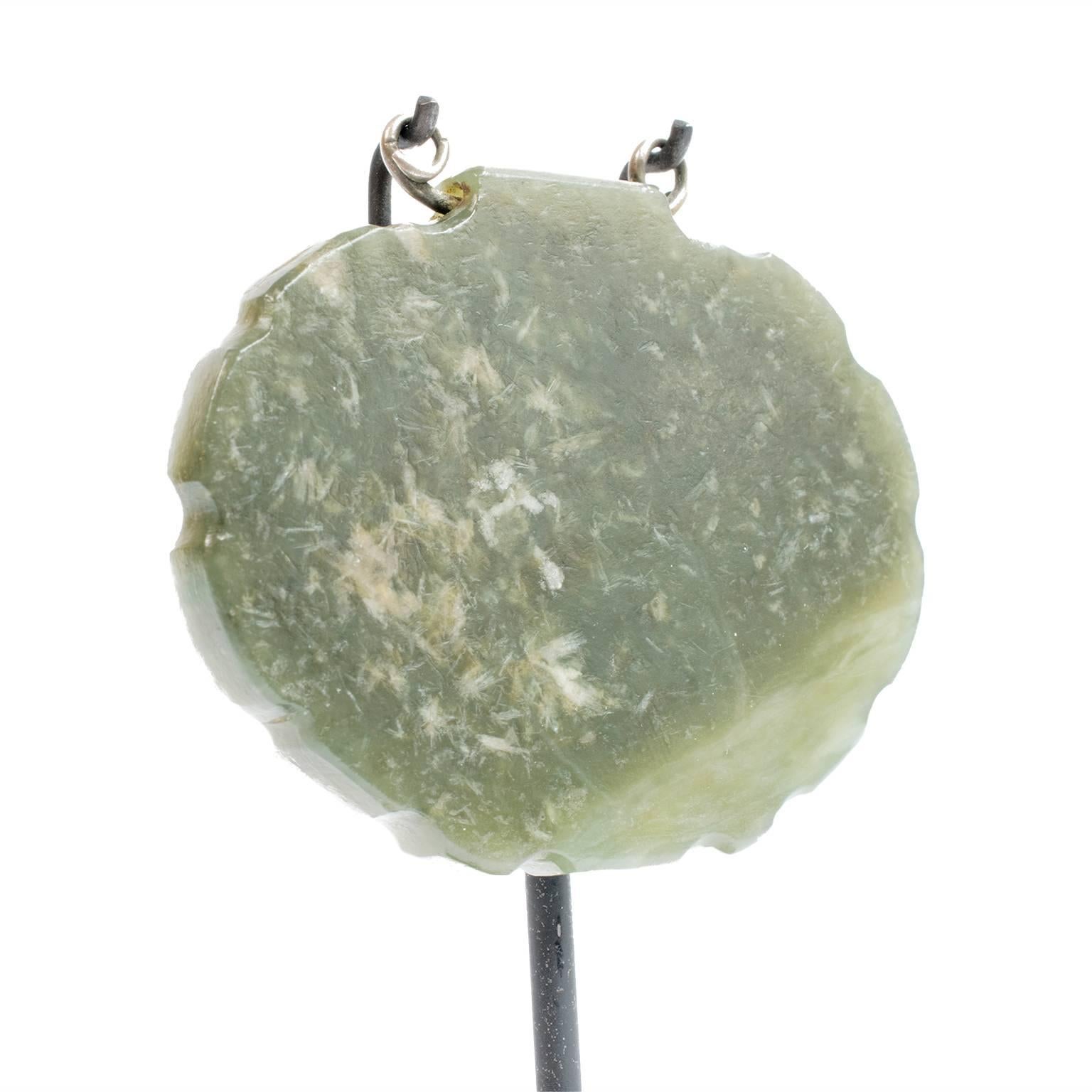 Qing Chinese Spinach Green Jade Pendant