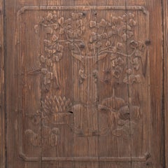Chinese Relief Carved Architectural Panel with Fruit and Flora, c. 1850