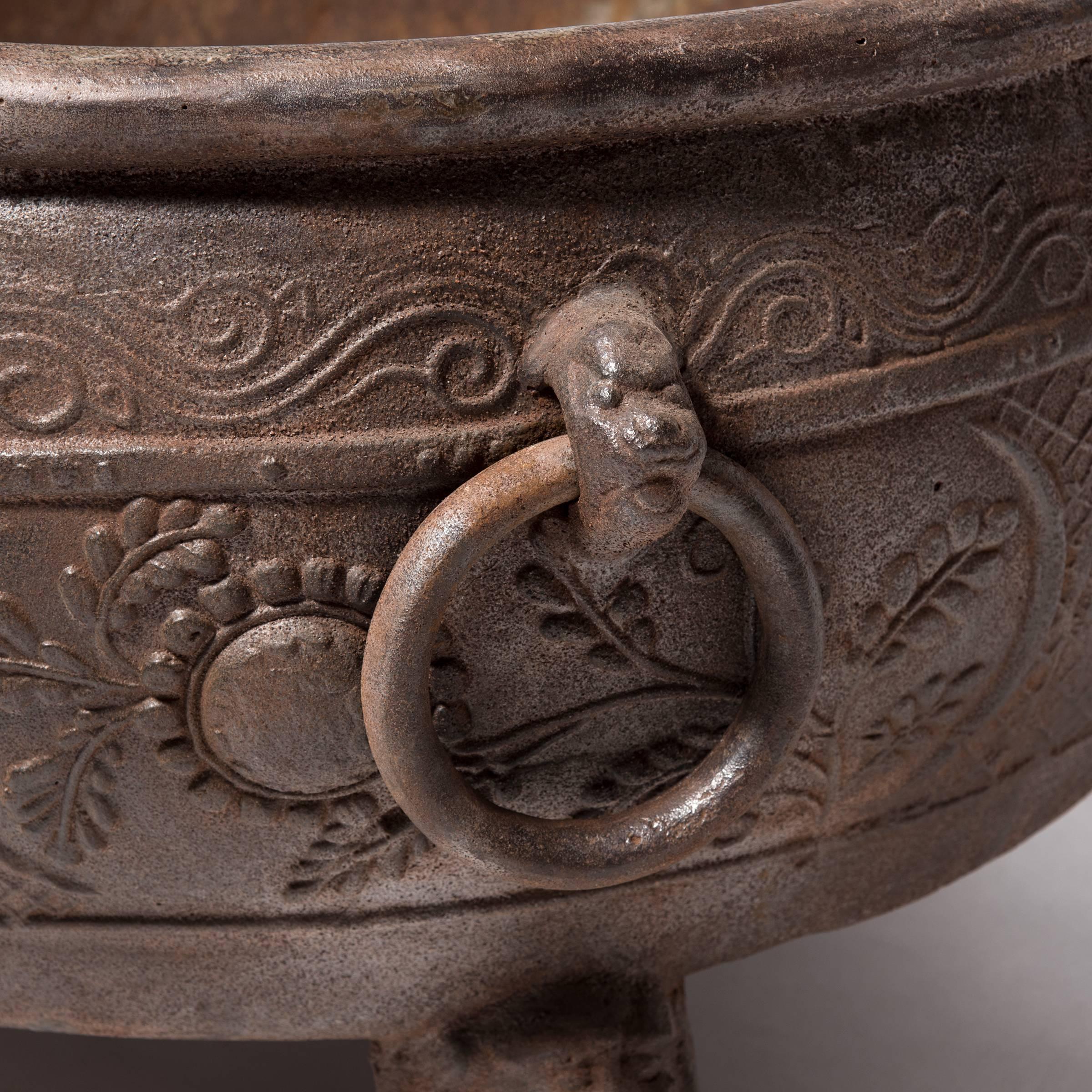 Chinese Shallow Cast Iron Lotus Vessel 3