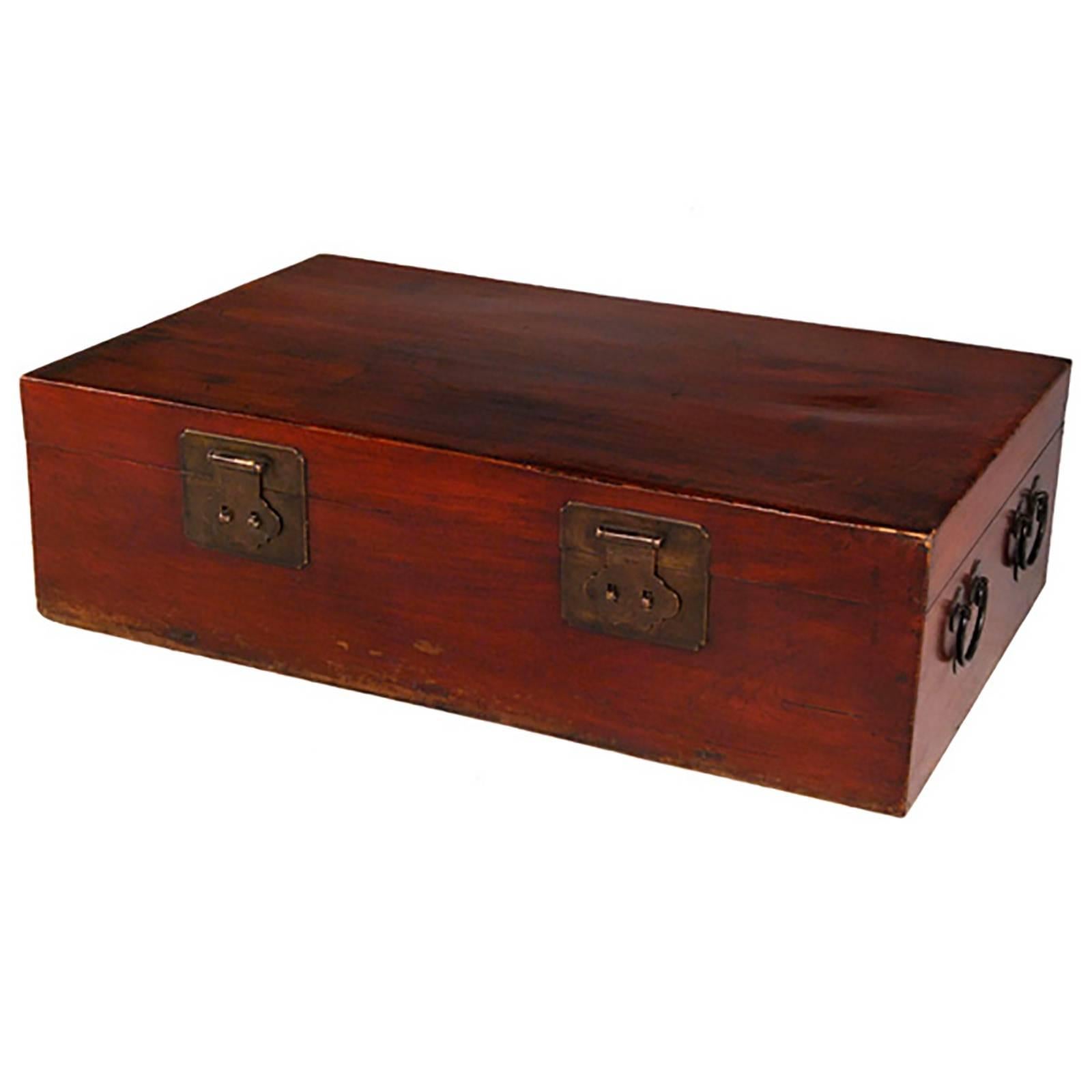 Vintage Hong Kong Camphor Seamans Trunk With Brass Inlay For Vintage Hong Kong Camphor Seamans Trunk With Brass Inlay For