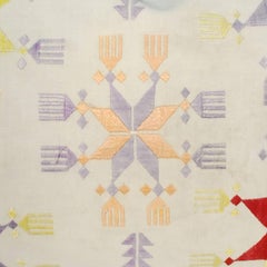 Throw Pillow with Vintage Central Asian Embroidery, c. 1900