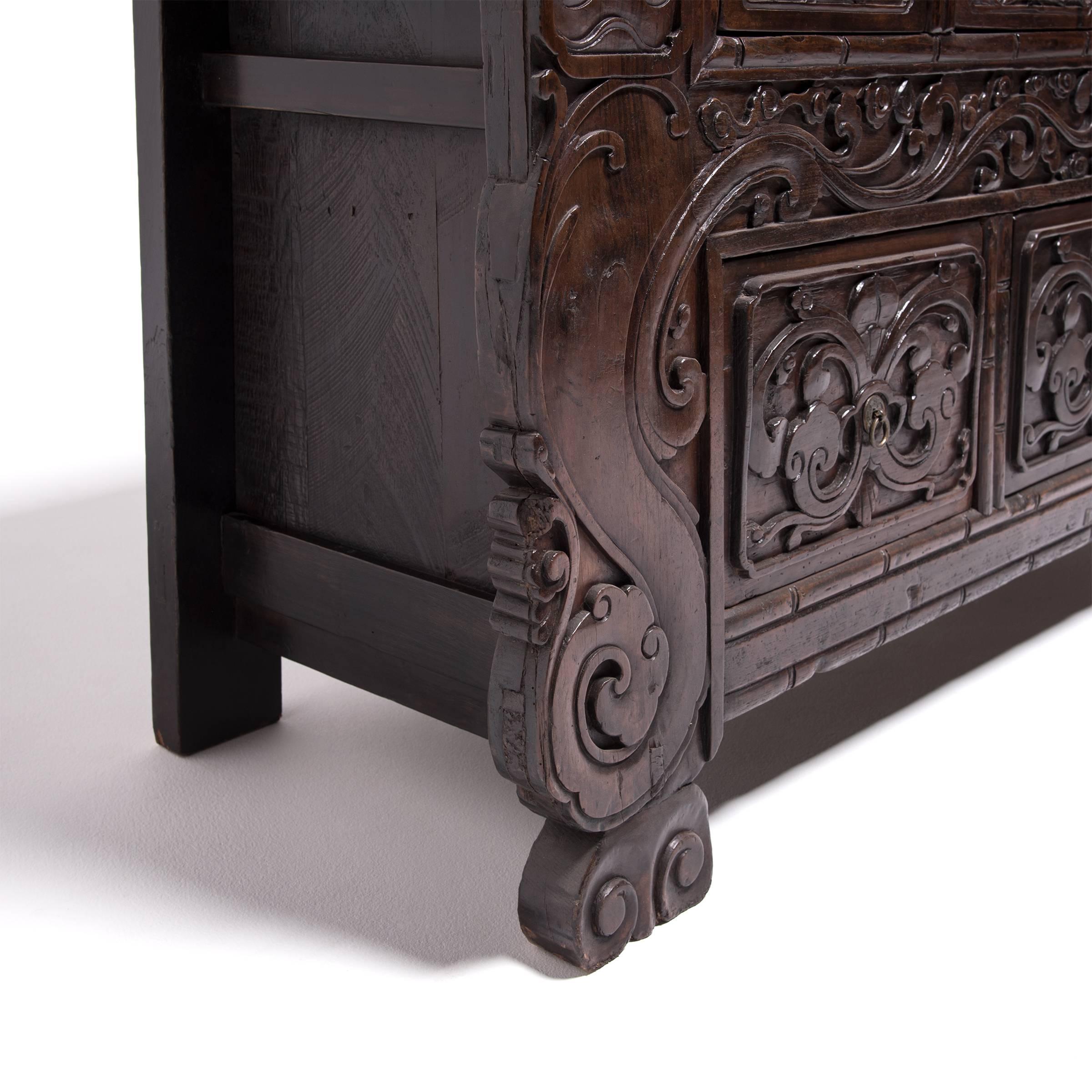 Chinese Carved Ten-Drawer Chest, c. 1850 1