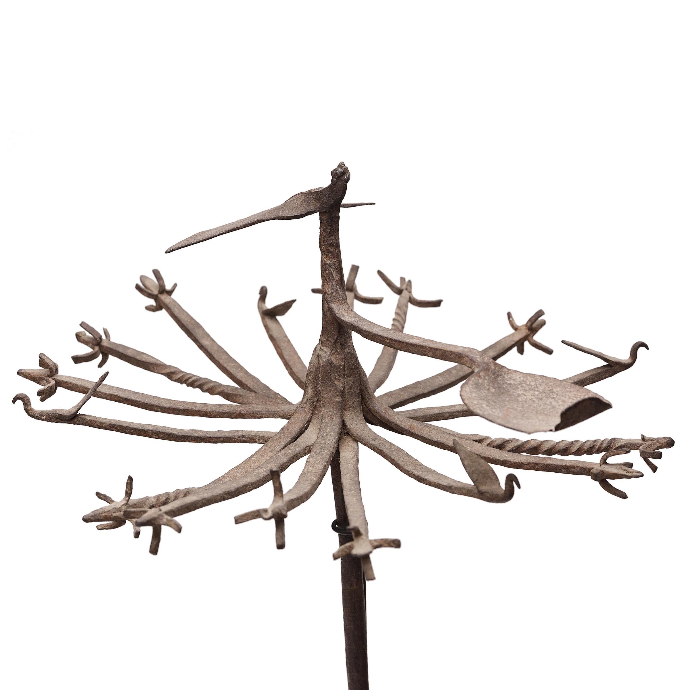 Tribal Staff de guérison Yoruba Osanyin, vers 1900 en vente