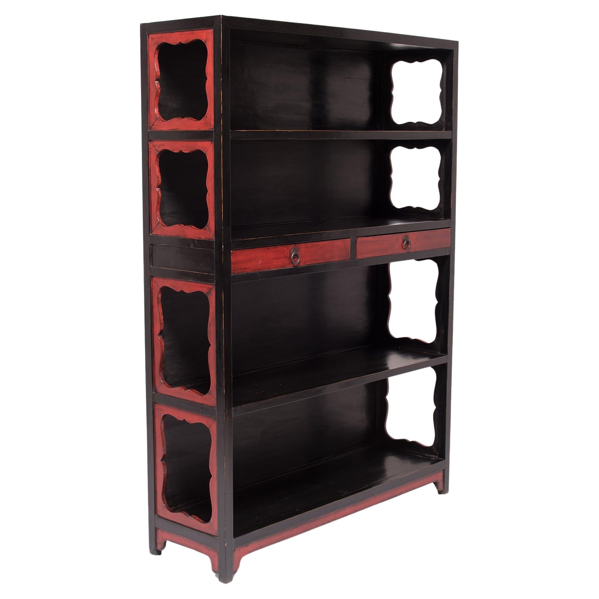 Chinese Lacquered Scholars' Shelf, c. 1850 For Sale