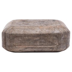 Pair of Chinese Low Limestone Pedestals, circa 1850