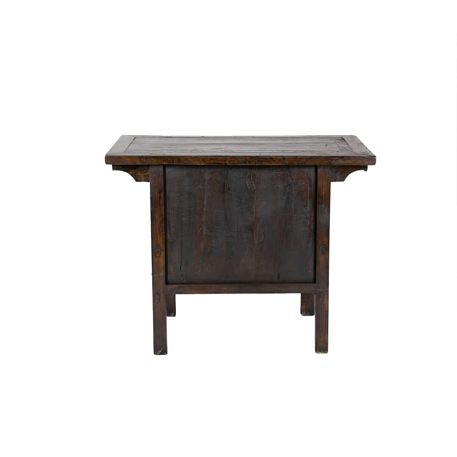19th Century Chinese Petite Two-Door Elm Chest 1