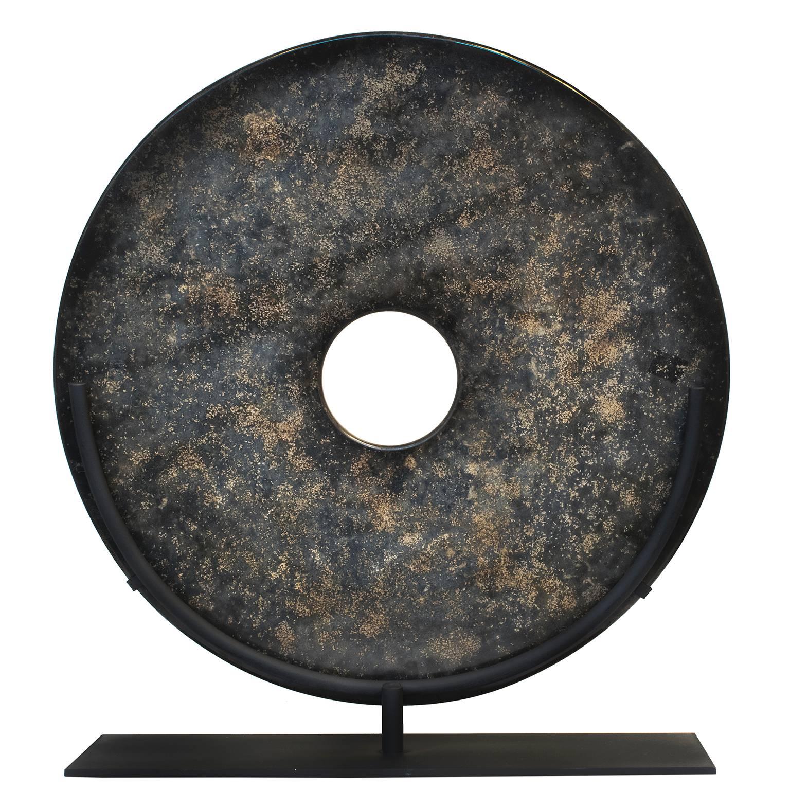 Jade Bi Disc on Stand In Excellent Condition In Chicago, IL