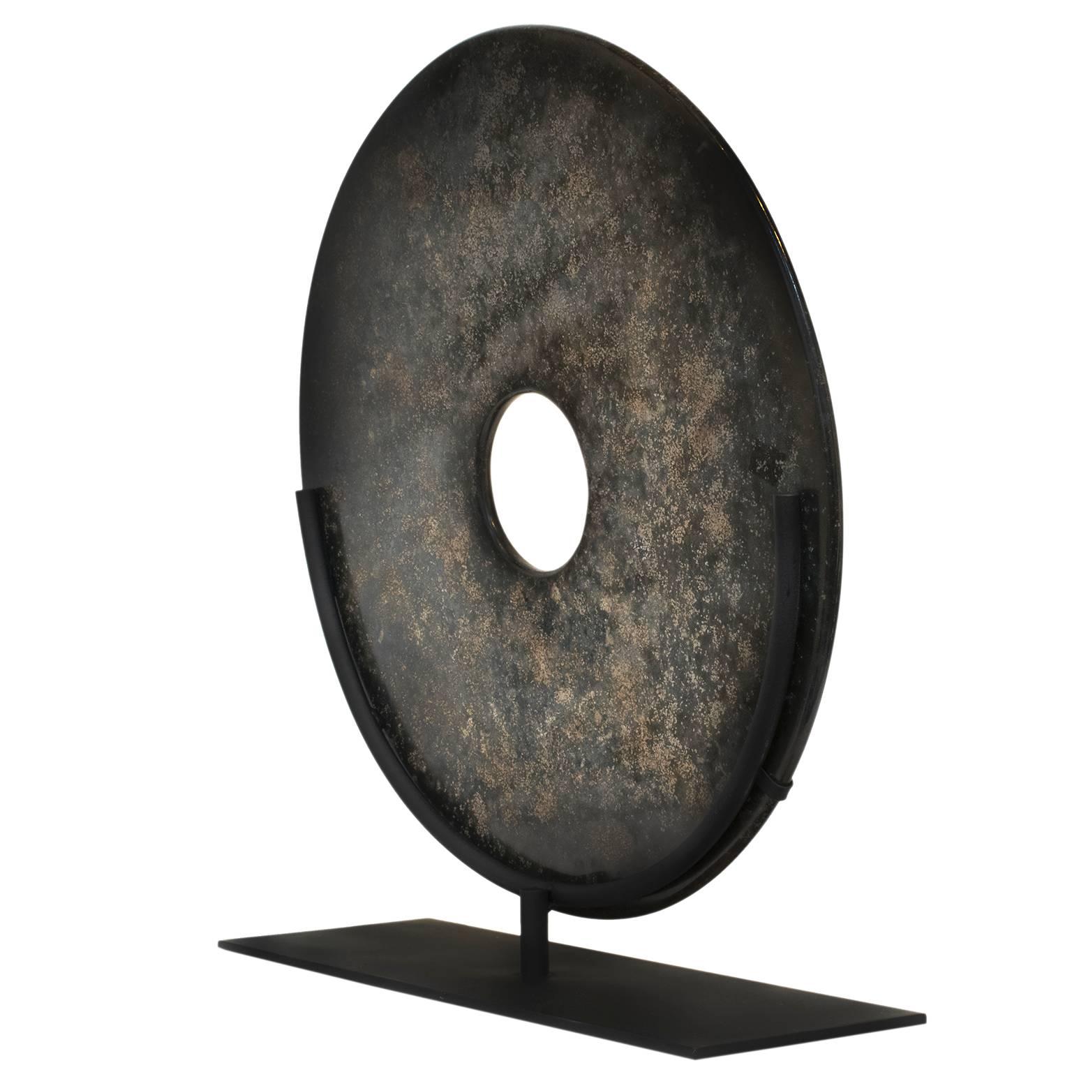 20th Century Jade Bi Disc on Stand