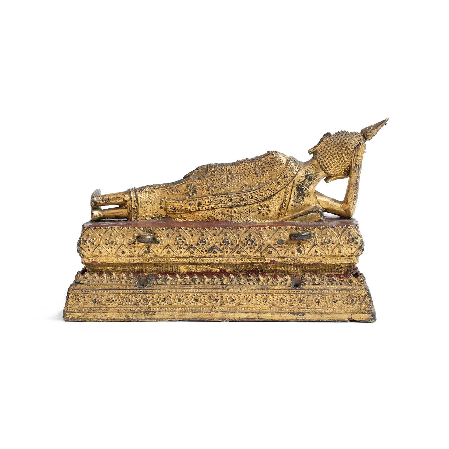 Other 19th Century Thai Gilt Bronze Figure of Reclining Buddha