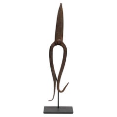 Used Chinese Blacksmith Iron Scissors on Mount, c. 1850