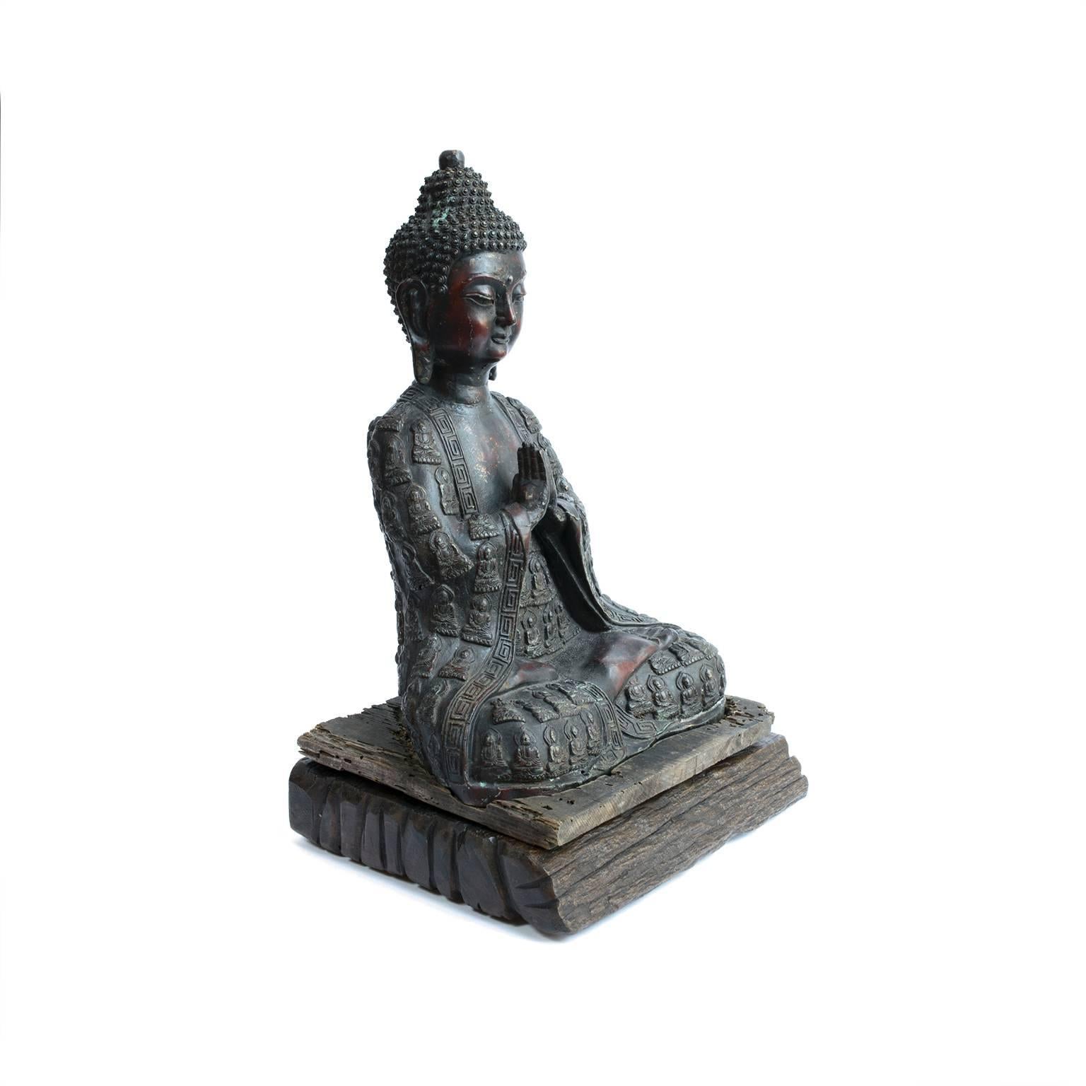 Chinese Early 19th Century Bronze Sakyamuni Meditation Buddha