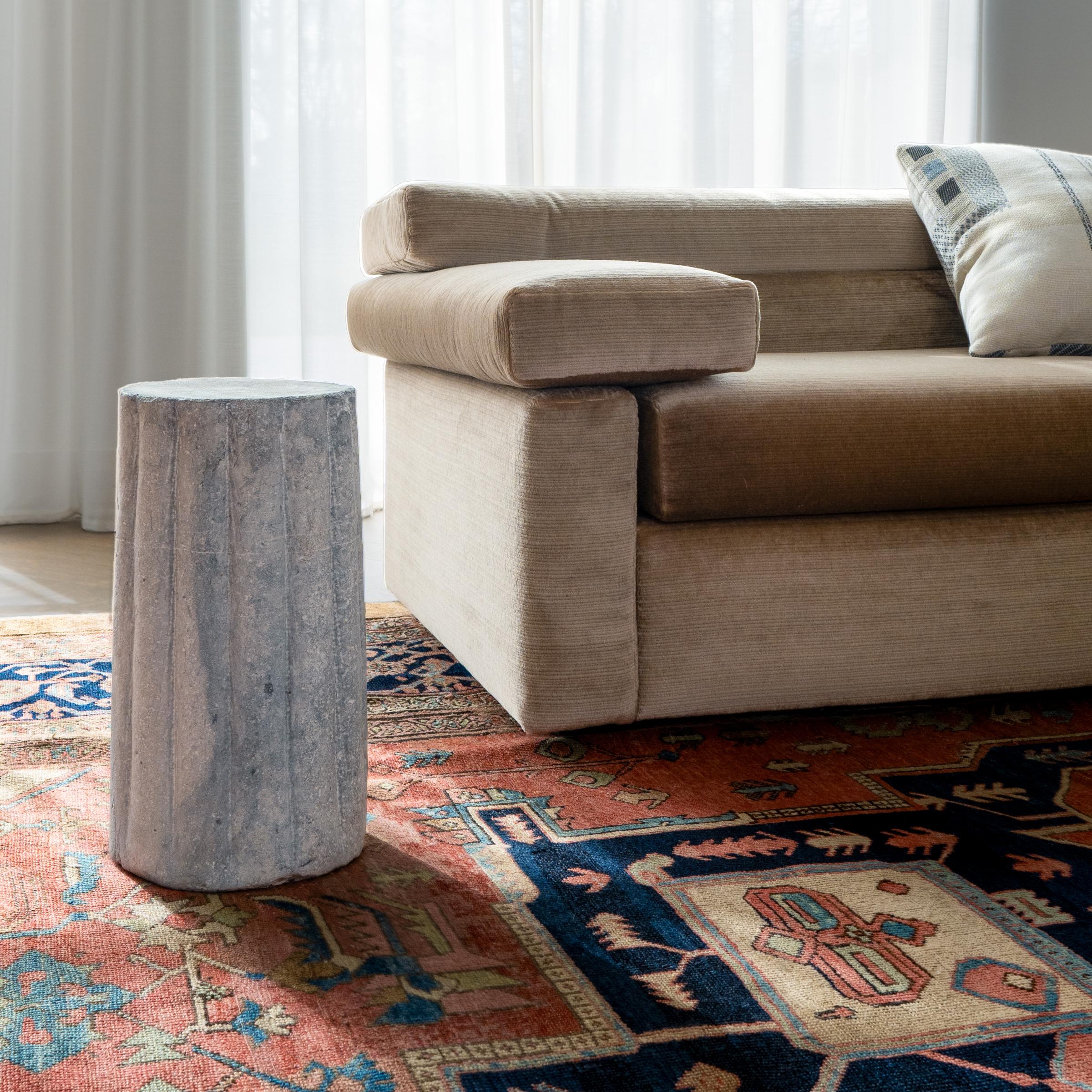 Organic Modern Chinese Ribbed Mill Stone, c. 1900 For Sale
