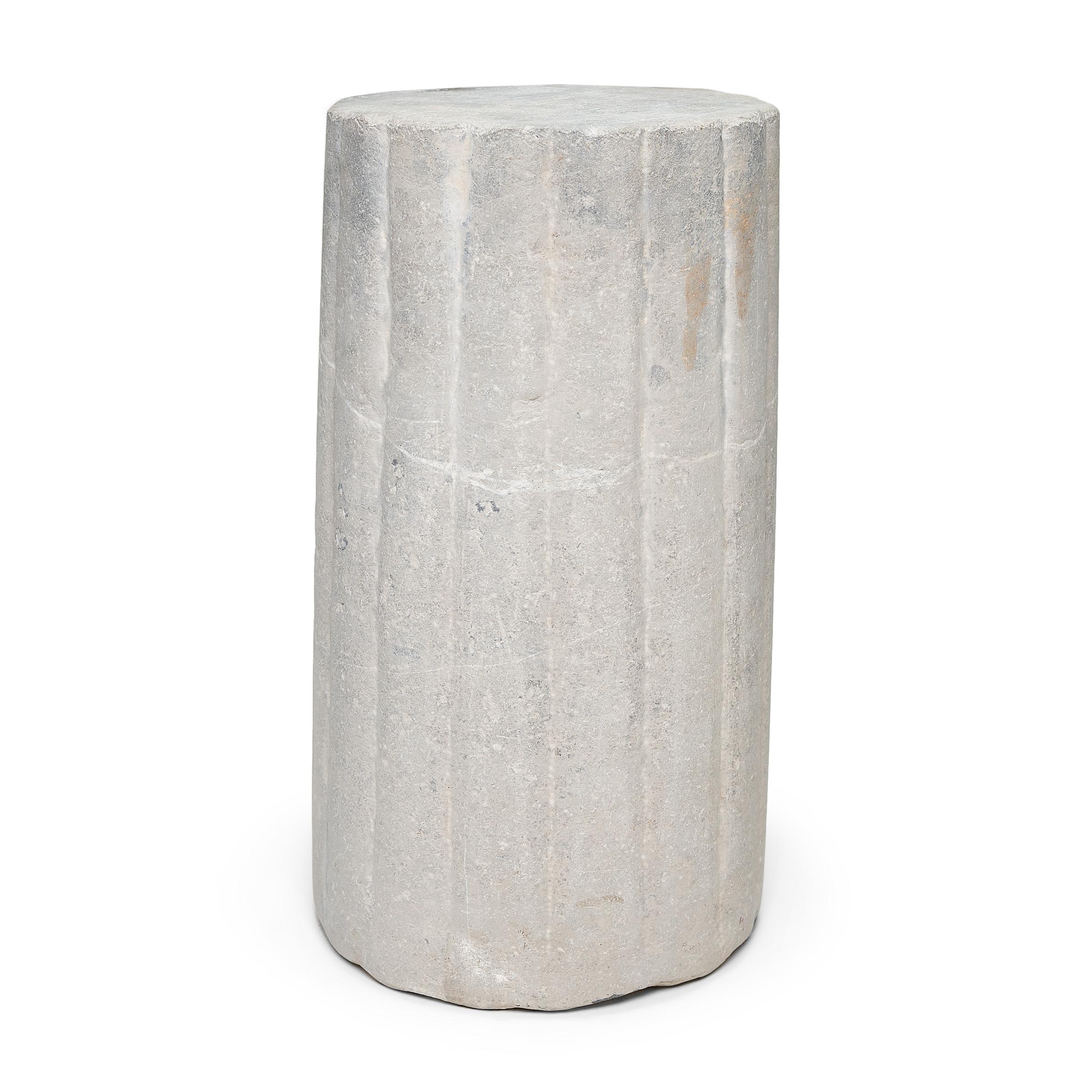 Chinese Ribbed Mill Stone, c. 1900 In Good Condition For Sale In Chicago, IL