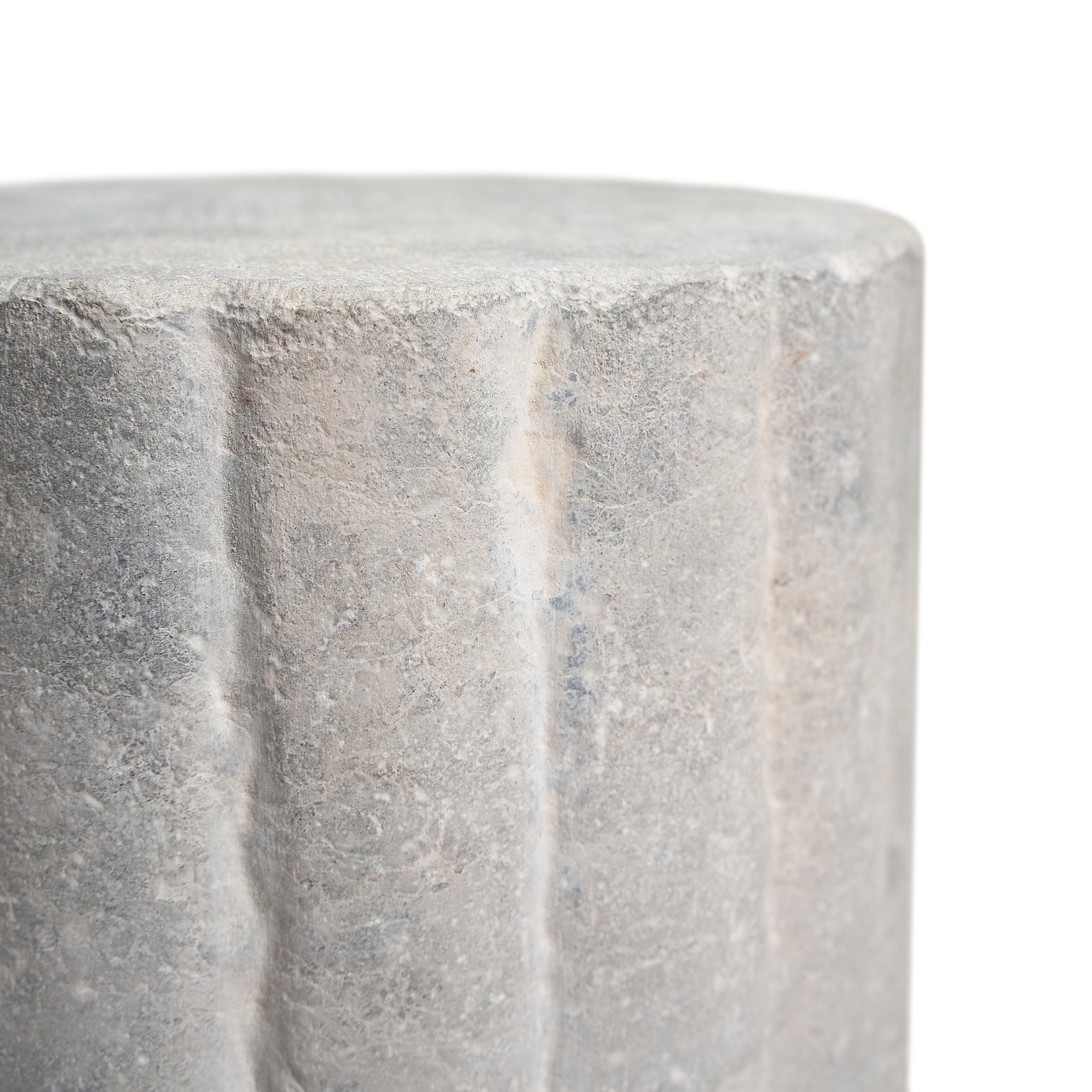 Limestone Chinese Ribbed Mill Stone, c. 1900 For Sale