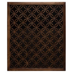 Antique Chinese Interlocking Coin Panel Mirror, 19th Century
