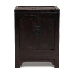 Pair of Antique Chinese Lacquered Locking Cabinets, Early 20th Century