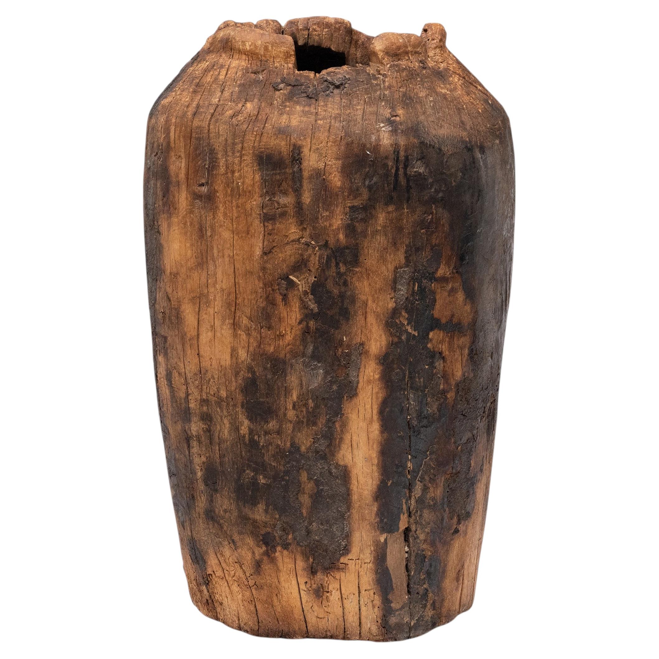 Pot chinois ancien en bois sauvage, début du XXe siècle en vente