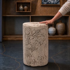 Antique Chinese Engraved Textile Printing Stone, 19th Century