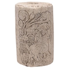 Antique Chinese Engraved Textile Printing Stone, 19th Century
