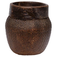 Antique Chinese Woven River Basket, Early 20th Century