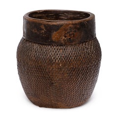 Antique Chinese Woven River Basket, Early 20th Century