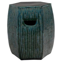 Green Glazed Bamboo Grove Garden Stool