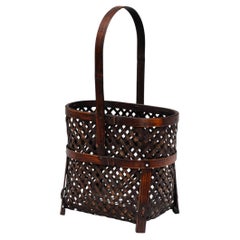 Vintage Japanese Bamboo Ikebana Basket