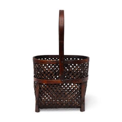 Vintage Japanese Bamboo Ikebana Basket
