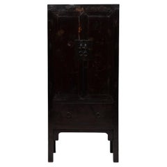 Antique Chinese Square Corner Lacquer Cabinet, Early 20th Century