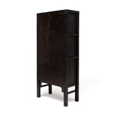 Antique Chinese Square Corner Lacquer Cabinet, Early 20th Century