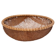 Vintage Japanese Bamboo Tray Basket